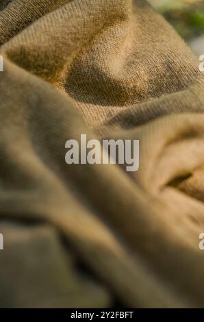 Tessuto di cotone naturale o lino, lana o Jersey. Foto di alta qualità Foto Stock