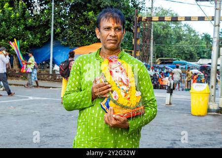 Ganapati Immersion a kolkata babughat, bengala occidentale, india Foto Stock