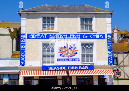Hastings Seaside Fish bar, East Sussex, Regno Unito Foto Stock
