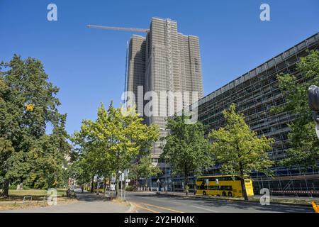 Baustelle Wohnhaus Überlin, Steglitzer Kreisel, Schloßstraße, Steglitz, Berlino, Deutschland *** edificio residenziale per cantieri Überlin, Steglitzer Kreisel, Schloßstraße, Steglitz, Berlino, Germania Foto Stock