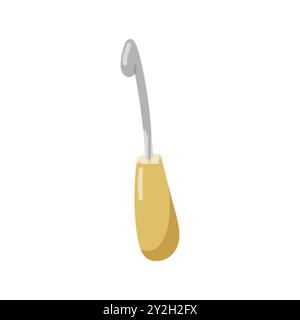 Illustrazione vettoriale del gancio a uncinetto su sfondo bianco Illustrazione Vettoriale