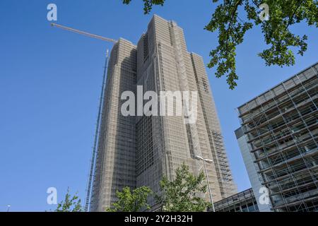 Baustelle Wohnhaus Überlin, Steglitzer Kreisel, Schloßstraße, Steglitz, Berlino, Deutschland *** edificio residenziale per cantieri Überlin, Steglitzer Kreisel, Schloßstraße, Steglitz, Berlino, Germania Foto Stock