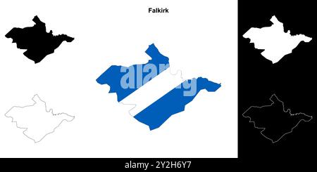 Set di mappe di contorno vuote di Falkirk Illustrazione Vettoriale