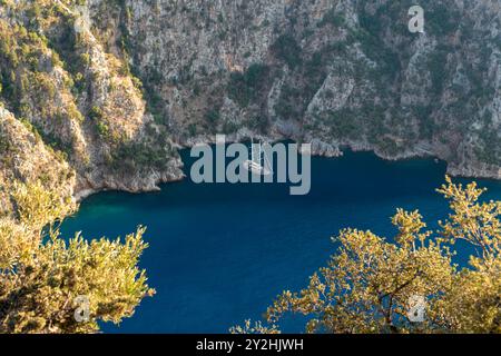 Vista aerea della Valle delle Farfalle Fethiye, Mugla, Turchia Foto Stock