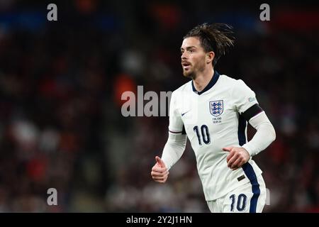 LONDRA, Regno Unito - 10 settembre 2024: Jack Grealish dell'Inghilterra in azione durante la partita di UEFA Nations League tra Inghilterra e Finlandia allo stadio di Wembley (credito: Craig Mercer/ Alamy Live News) Foto Stock