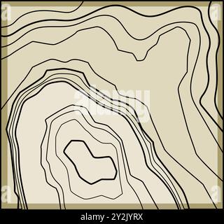 illustrazione vettoriale cartoni animati topogrfica mare da ripiano Illustrazione Vettoriale