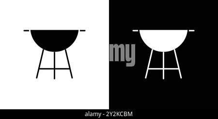collezione di marchi lineari con logo brazier icon in bianco e nero per il web Illustrazione Vettoriale