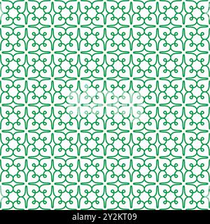 Design con logo a forma di foglia di trifoglio senza cuciture. Semplice design a foglia di trifoglio senza bordi. Illustrazione Vettoriale