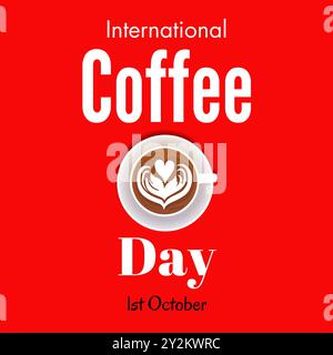 Importanza culturale del caffè nella giornata internazionale del caffè celebrazione globale del ricco patrimonio e dell'influenza sociale del caffè nella giornata mondiale del caffè, 1 Illustrazione Vettoriale