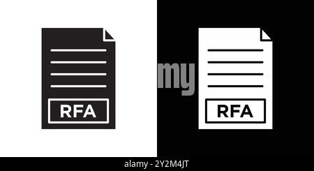 Icona file RFA vettore grafico linea nera in bianco e nero segno di raccolta set contorno Illustrazione Vettoriale