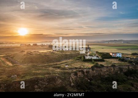 Le Cap d’Alprech et Son phare, Francia, Pas de Calais, le Portel Foto Stock