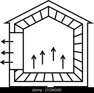 icona della linea di energia della massa termica illustrazione vettoriale Illustrazione Vettoriale