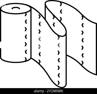 icona linea di srotolamento carta assorbente illustrazione vettoriale Illustrazione Vettoriale
