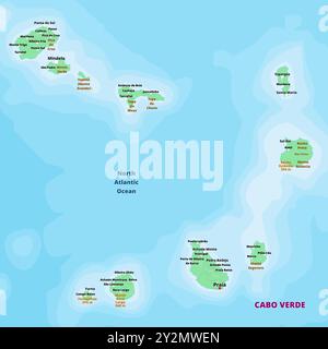 Semplice mappa politica di Capo Verde Illustrazione Vettoriale