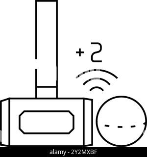 toccare due volte l'icona della linea di gioco del croquet illustrazione vettoriale Illustrazione Vettoriale