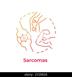 Icona concetto gradiente rosso sarcoma Illustrazione Vettoriale