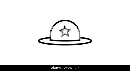 Icona Star Hat stile unico vettoriale Illustrazione Vettoriale