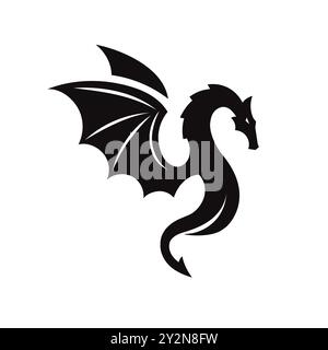 creativi semplici draghi sagome vettoriali stilizzate Illustrazione Vettoriale