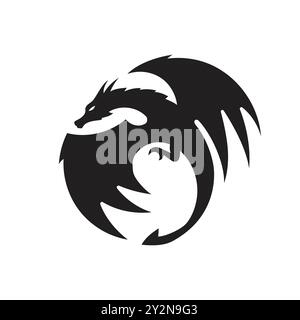 creativi semplici draghi sagome vettoriali stilizzate Illustrazione Vettoriale