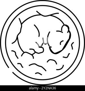 hamster sleeping pet line icon vector illustration Stock Vector