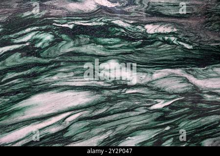 La bellezza naturale del marmo Verde Lapponia: Marmo verde con venature bianche Foto Stock