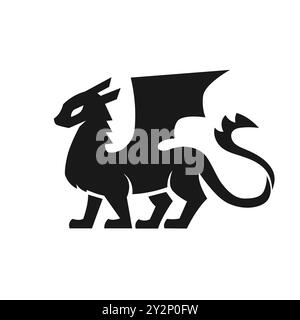 Carino Dragon sagoma personaggio Cartoon Vector Illustration Illustrazione Vettoriale