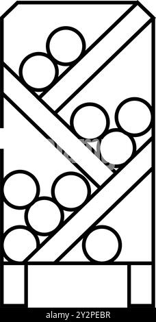 immagine vettoriale dell'icona della linea del vino rack Illustrazione Vettoriale