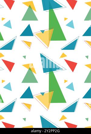 Sfondo colorato astratto senza cuciture realizzato con motivo a triangolo Illustrazione Vettoriale