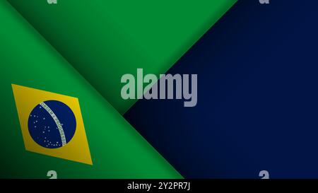 Immagine ed etichetta Brasile con sfondo bordo. Elemento di impatto per l'uso che si desidera fare. Illustrazione Vettoriale