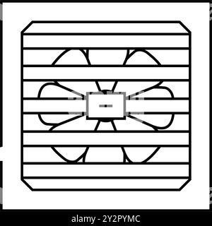 bagno estrattore ventilatore bagno interno linea icona vettore illustrazione Illustrazione Vettoriale