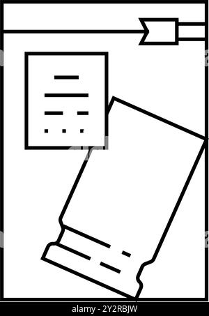 bullet casing linea criminalità icona figura vettore Illustrazione Vettoriale