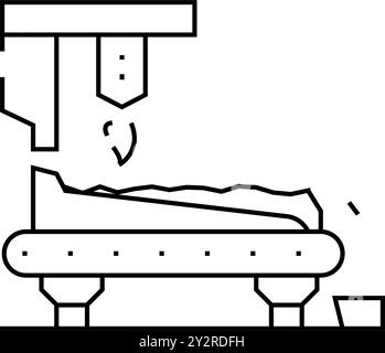 illustrazione vettore icona linea di produzione acciaio impianto sinterizzato Illustrazione Vettoriale