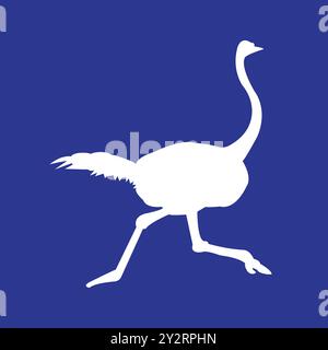 struzzo icona vettore illustrazione semplice disegno Illustrazione Vettoriale