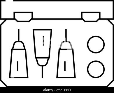 kit di pronto soccorso con immagine vettoriale con icona a linea antidoto Illustrazione Vettoriale