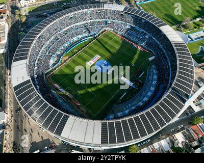 Buenos Aires, Argentina, 28 agosto 2024: Veduta aerea del match Racing vs Independiente. ("cilindro Avellaneda") Foto Stock