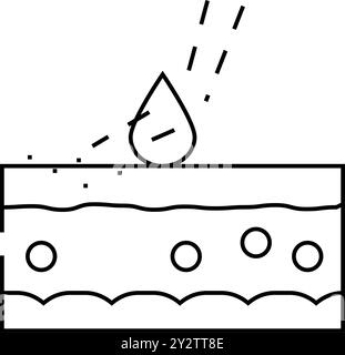 fitofotodermatite problema cutaneo linea icona vettore illustrazione Illustrazione Vettoriale