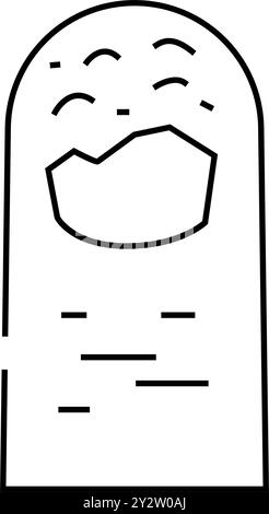 onicolisi malattia della pelle linea icona vettore illustrazione Illustrazione Vettoriale