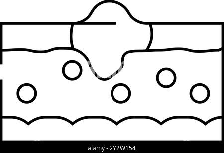 problema astratto pelle malattia linea icona vettore illustrazione Illustrazione Vettoriale