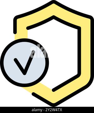 Icona Verified Shield perfetta per sicurezza e protezione. Segno di guardia immunitaria. Semplice vettore isolato su sfondo bianco. Illustrazione Vettoriale