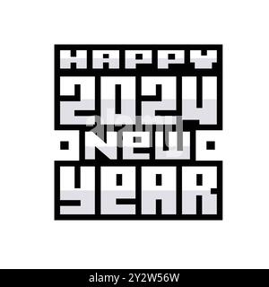 Design moderno e unico 2024. saluti e inviti per l'anno nuovo. Design vettoriale premium per poster, banner, festeggiamenti e saluti per il nuovo anno 2024. Illustrazione Vettoriale