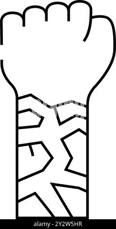 illustrazione del vettore dell'icona della linea di malattia della pelle dell'ittiosi Illustrazione Vettoriale