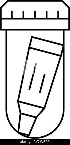 illustrazione vettoriale dell'icona colla nella linea del contenitore Illustrazione Vettoriale