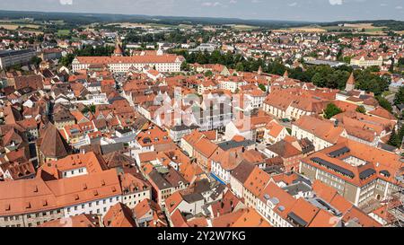 Viste aeree della città vecchia di Amberg, Baviera, Germania Foto Stock