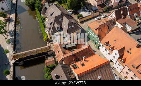 Viste aeree della città vecchia di Amberg, Baviera, Germania Foto Stock