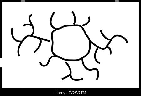 illustrazione vettoriale dell'icona di linea del problema di salute dell'angioma Illustrazione Vettoriale