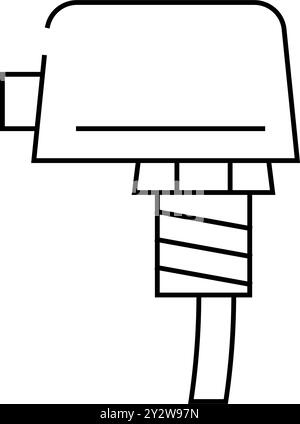 immagine vettoriale dell'icona della linea del flussostato del liquido Illustrazione Vettoriale