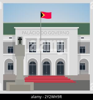 Palácio do governo in Dili, Timor Est - illustrazione di magazzino come file EPS 10 Illustrazione Vettoriale