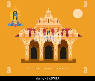 Sri Krishna Temple Udupi - Stock Illustration as EPS 10 file Illustrazione Vettoriale