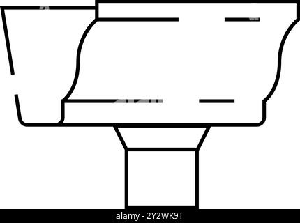 illustrazione vettoriale di icone di linea di grondaie e downspouts Illustrazione Vettoriale