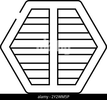 illustrazione vettoriale dell'icona della linea del sistema di ventilazione Illustrazione Vettoriale